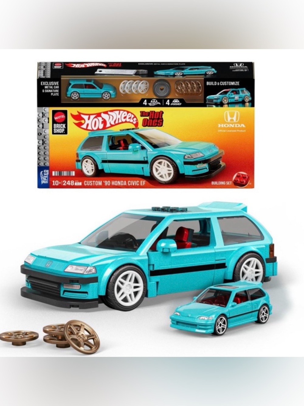 Hot Wheels Brick Shop Custom '90 Honda Civic EF The Hot Ones Mattel Speed Series